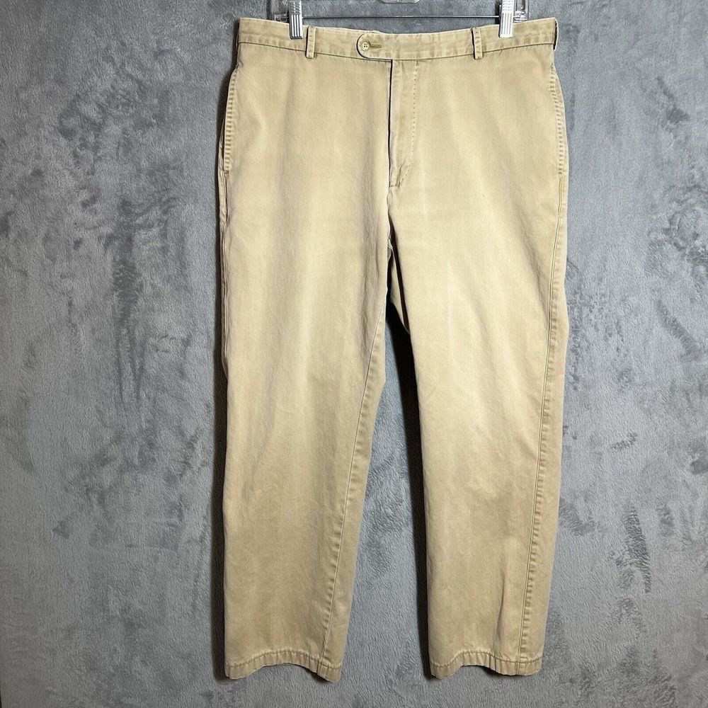 Peter Millar Raleigh Washed Twill Pima Cotton Beige Golf Chino Pants Men's 34x29